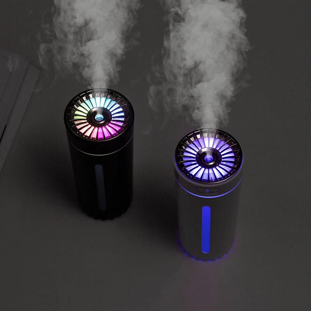 Portable car air humidifier with RGB lights