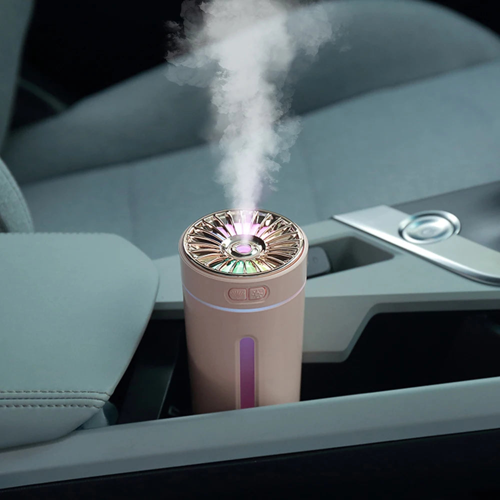 Portable car air humidifier with RGB lights