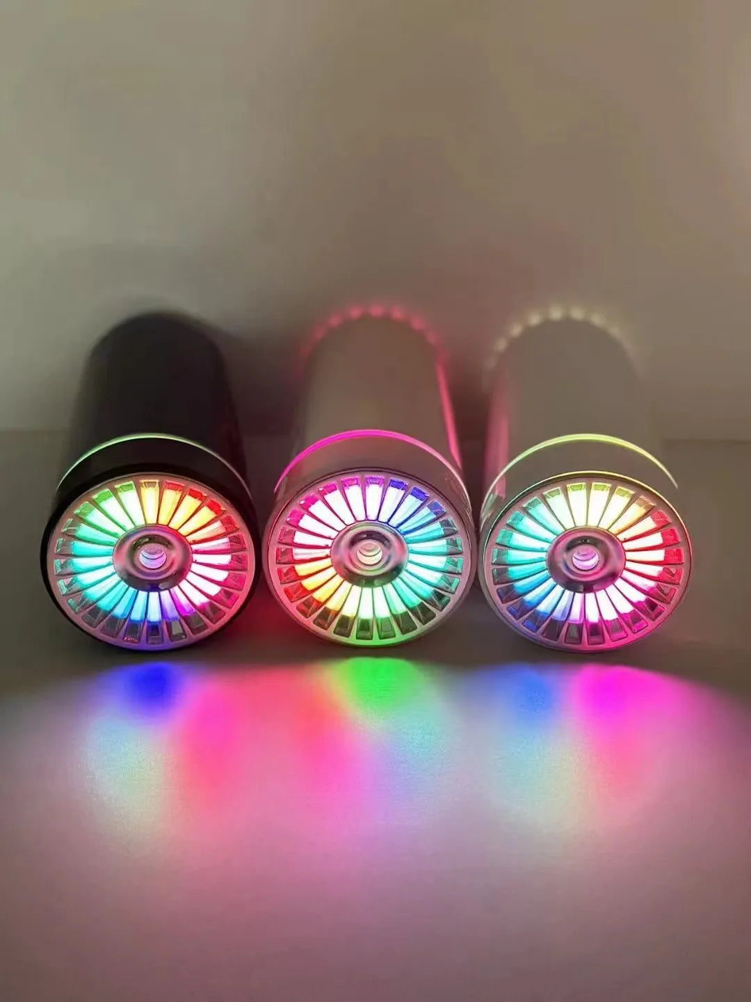 Portable car air humidifier with RGB lights