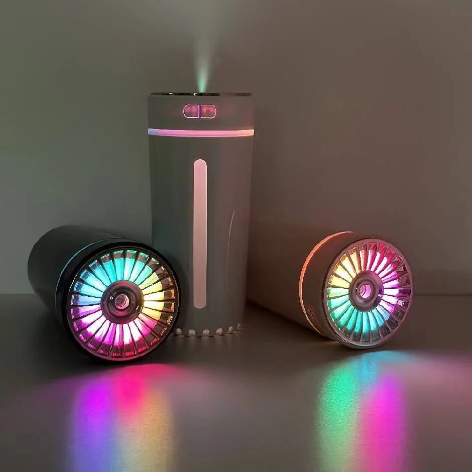 Portable car air humidifier with RGB lights