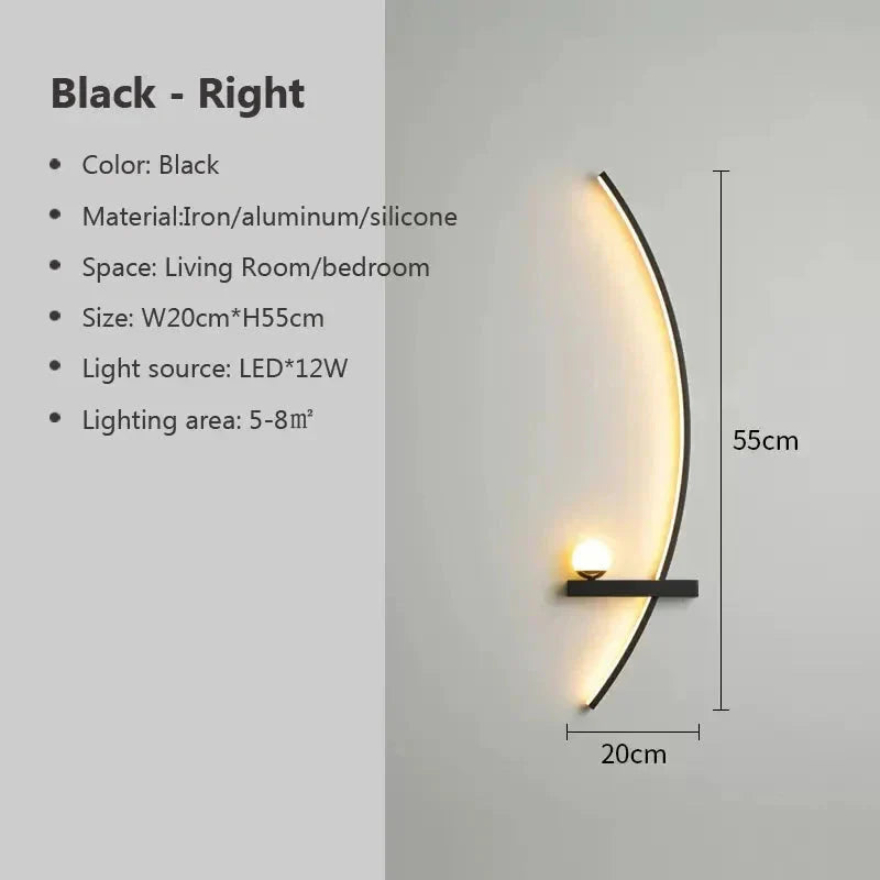 Modern Minimalist LED Wall Lamp for Bedroom &amp; Home