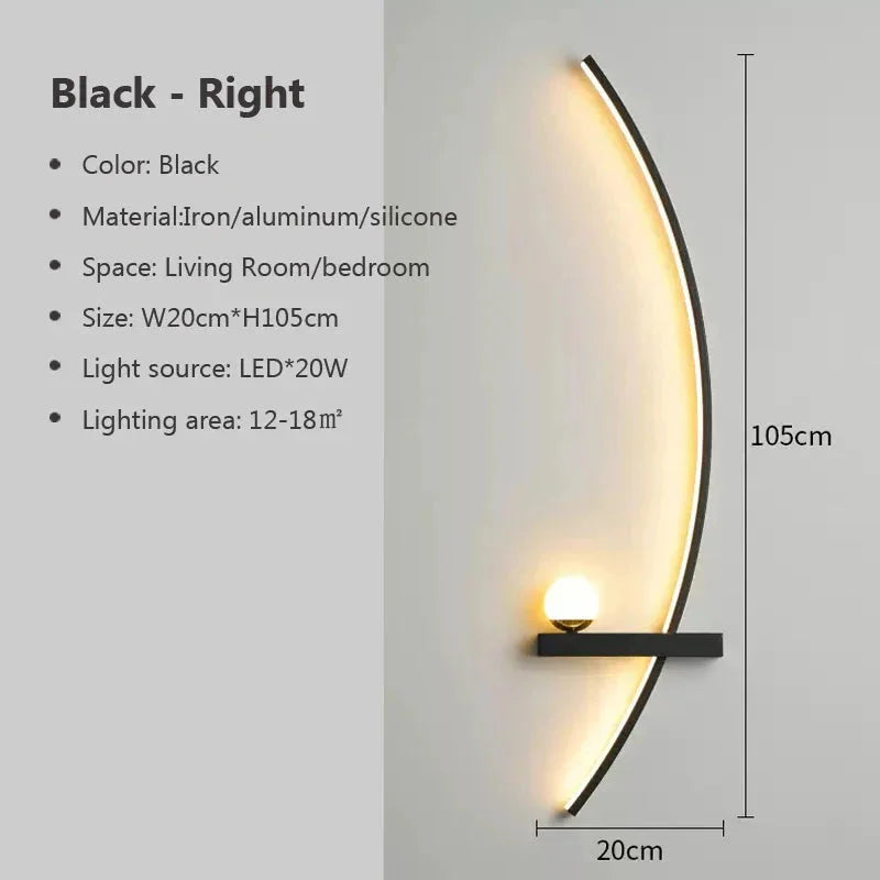 Modern Minimalist LED Wall Lamp for Bedroom &amp; Home